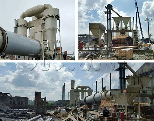 出口俄羅斯煤泥烘干機安裝圖